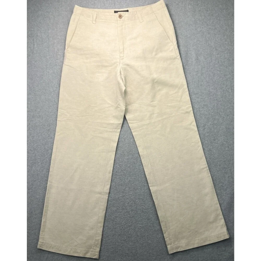 VTG Banana Republic Mens Dawson Linen Blend Chino Pants 32x32 (32x29.5) Vacation